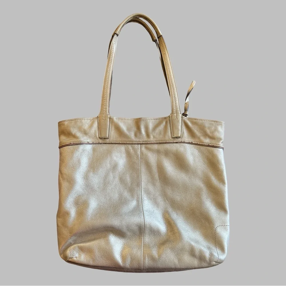 COACH Audrey Gold Perforated Leather Tote